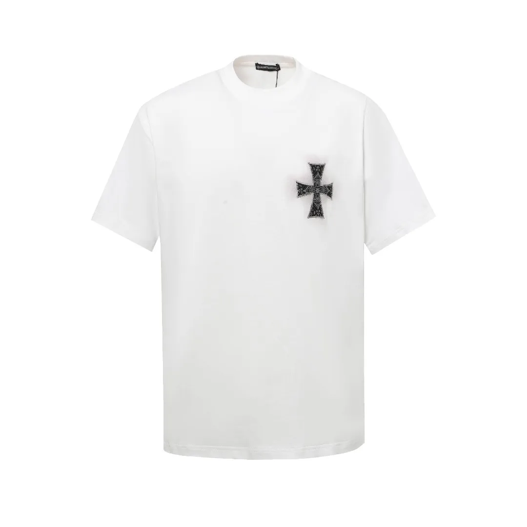 P180 Chrome Hearts] Fabric: 100% cotton Chrome Hearts* Chrome Hearts uses 300g double yarn fabric, 1*1 Solona rib, imported digital white ink front and rear direct injection superimposed printing patch embroidery process, more advanced, loose version, same style for men and women Color: Black White Size: XS S M L
